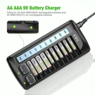 12 Bay Universal Battery Charger For Aaa 9V Nimh Nicd Rechargeable Batteries. Fixed Price $47.70.