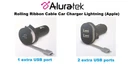 Aluratek Rolling Ribbon Cable Mfi-certified Lightning Car Charger (5V/4.8A/24W). Fixed Price $18.88.