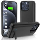 Apple Iphone 15 Pro Battery Case 7000MAH Extended Charger With Kickstand Black. Fixed Price $56.79.