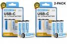2-PACK Rechargeable 8X Aa Batteries Usb Lithium Battery 1.5H Fast Charging. Fixed Price $19.80.