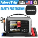 Adoretrip Car Jump Starter 8000A Powerbank Charger With Air Compressor Supersafe. Fixed Price $149.04.