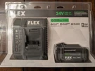 Flex FX0411-1C 24V 5.0 Ah Lithium Starter Kit (FX0121 + FX0411) Nip. Fixed Price $132.97.