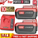 2PACK Volt 8.0AH Battery For Porter Cable PC18BLX Charger. Fixed Price $25.99.