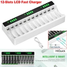 Hiquick 12 Slots Lcd Battery Charger For Aaa Rechargeable Batteries &type. Fixed Price $17.09.
