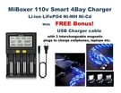 Miboxer 18650 Smart 4-BAY Charger For Rechargeable Li-ion LIFEPO4 Ni-mh Ni-cd. Fixed Price $36.50.