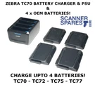Symbol Charger & Batteries For TC70 TC75 TC77 SAC-TC7X-4BTYPP-01. Fixed Price $109.99.