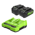 Greenworks 24V 2-PACK 4.0AH Usb Battery And 4A Dual Slot Charger, Starter Kit. Fixed Price $159.99.