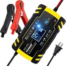 Foxsur Car Battery CHARGER,12V/24V 8AMP Intelligent 17 9.8 5.8, Yellow. Fixed Price $45.90.