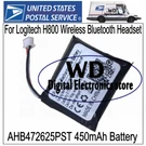 450MAH 1.67WH Battery AHB472625PST For Logitech H800 Wireless Bluetooth Headset. Fixed Price $16.99.