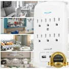 6 Outlet Extender 1200J Surge Protector Usb Charger Ports Wall Adapter Tap. Fixed Price $14.99.