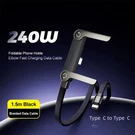 5FT No Kink Shaped Flat 240W Fast Charging Usb-c Cable+stand For Iphone/galaxy. Fixed Price $7.99.