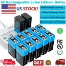 Pallus 850MAH 9V Recharge Lithium Battery For Smoke Alarm Detector Guitar Lot. Fixed Price $52.24.