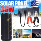 30W Solar Panel 12V Trickle Charger Battery Kit Maintainer Boat Car Rv. Fixed Price $12.85.