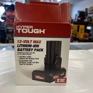 Hyper Tough 12V Max Lithium-ion Battery Pack 4.0AH Black Model 80104. Fixed Price $39.99.