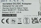 Lind GJ1235I 5055 Isolated Dc/dc Power Adapter For Zebra Tablet Gamber Dock Inpu. Fixed Price $48.00.